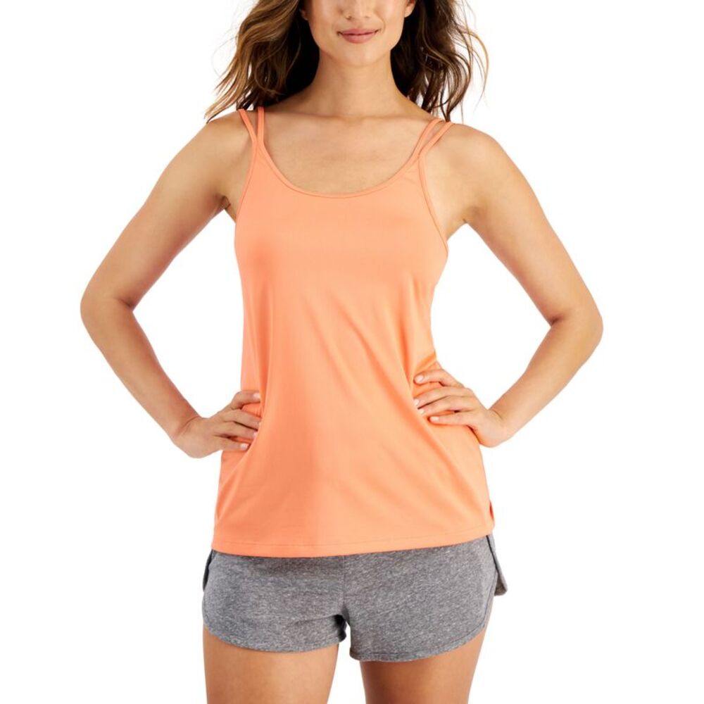 ID Ideology Womens Solid Strappy Back Techy Knit Tank